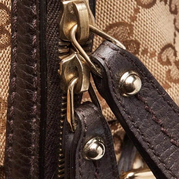 Gucci Beige/Brown GG Canvas Medium Sukey Boston Bag w/Strap - Picture 12 of 12